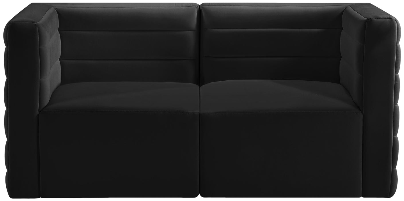 Quincy Black Velvet Modular Sofa