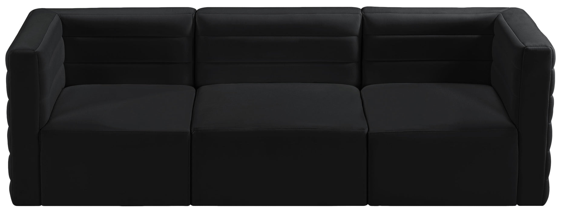 Quincy Black Velvet Modular Sofa