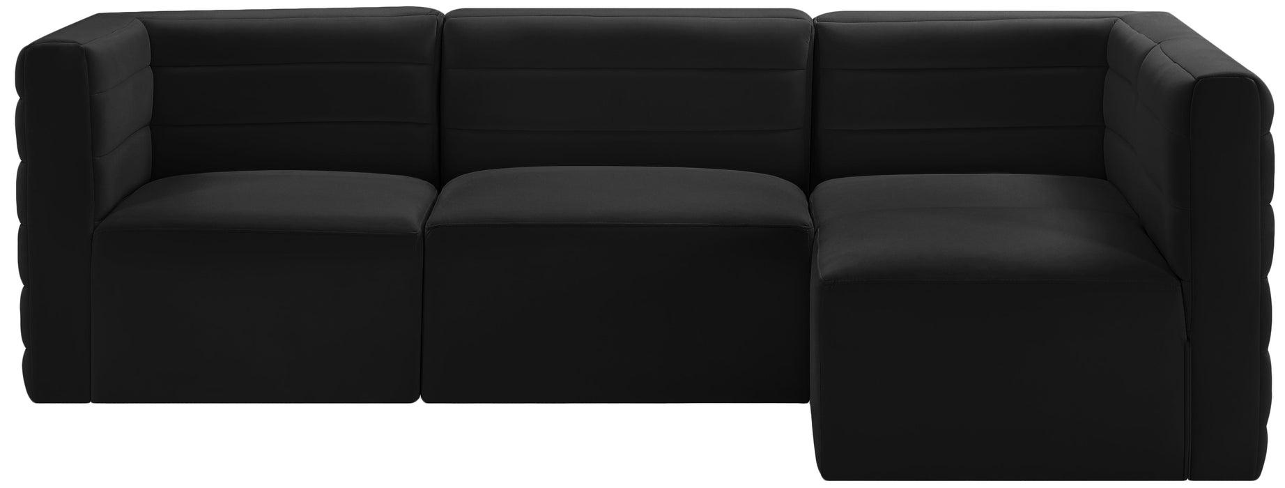 Quincy Black Velvet Modular Sectional