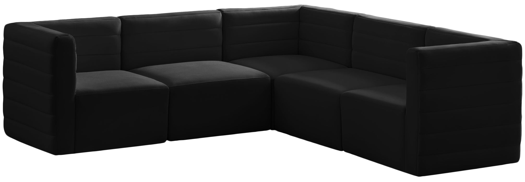 Quincy Black Velvet Modular Sectional