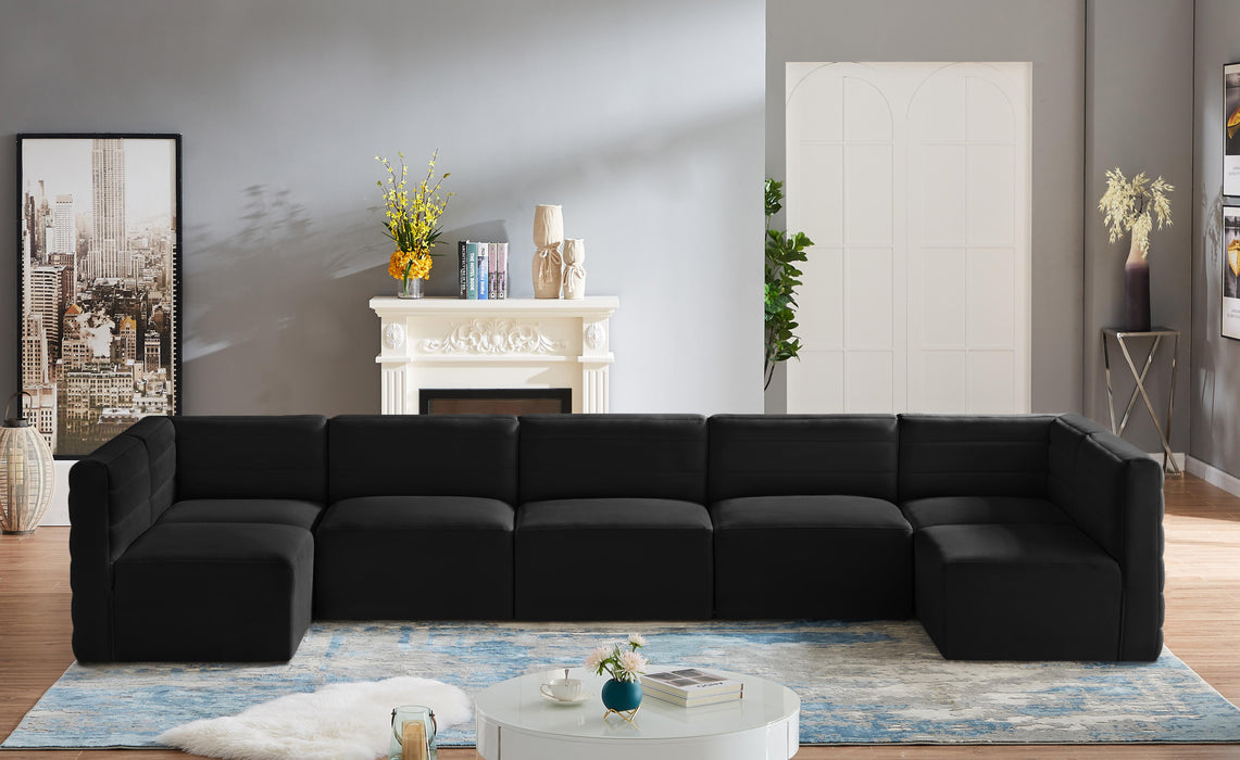 Quincy Black Velvet Modular Sectional