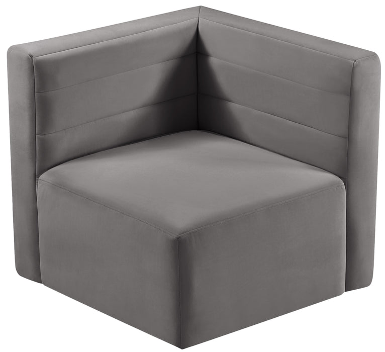 Quincy Grey Velvet Modular Corner Chair