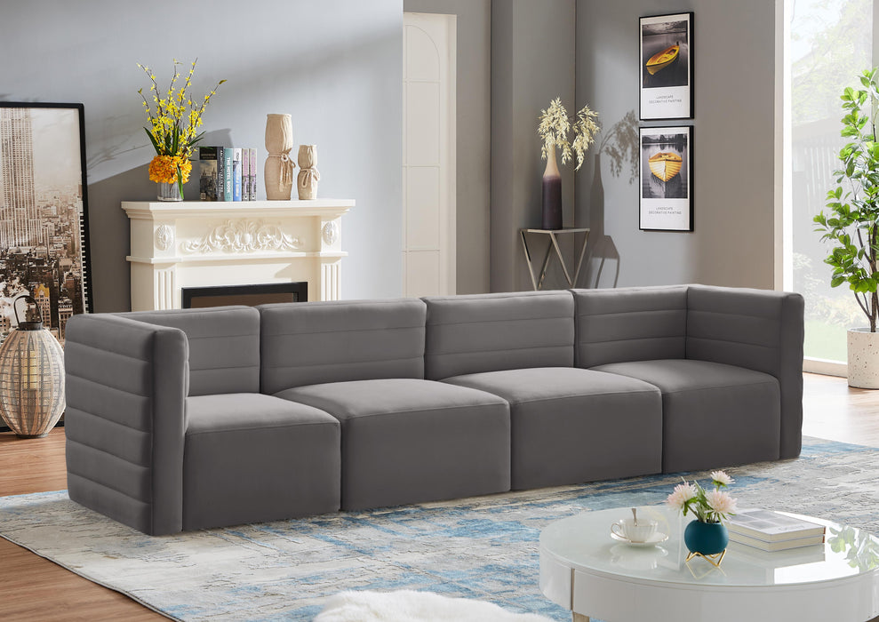 Quincy Grey Velvet Modular Sofa