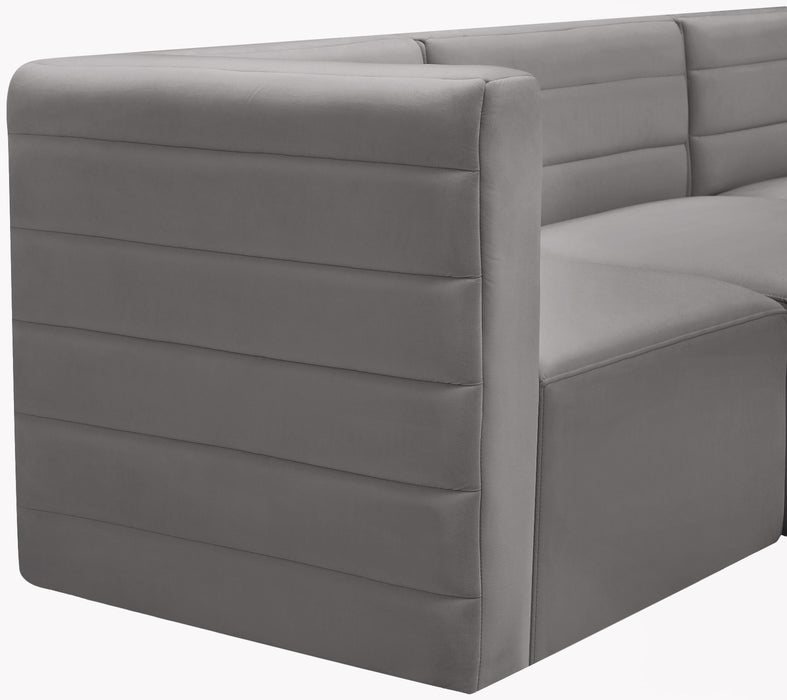 Quincy Grey Velvet Modular Sectional