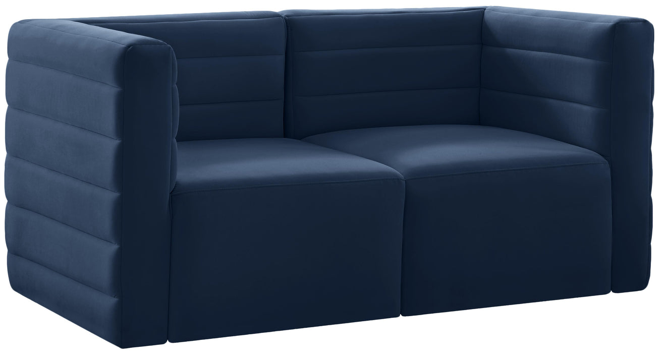 Quincy Navy Velvet Modular Sofa