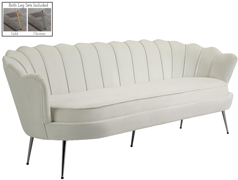 Gardenia Cream Velvet Sofa