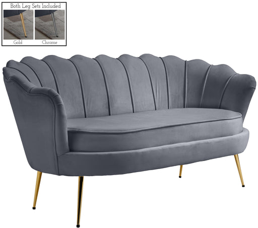 Gardenia Grey Velvet Loveseat image