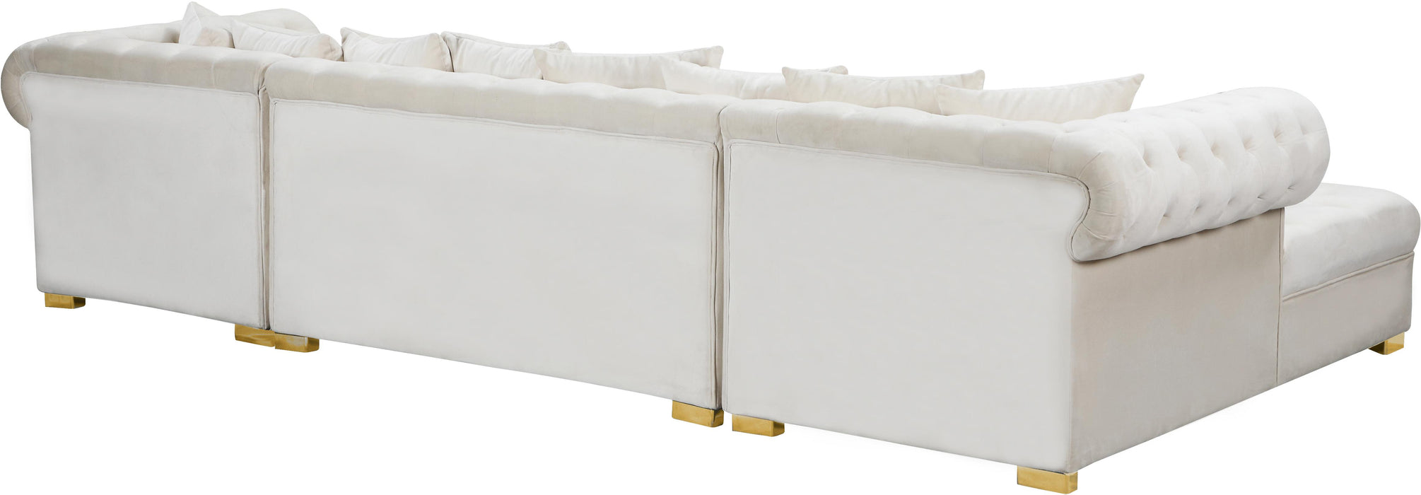 Presley Cream Velvet 3pc. Sectional