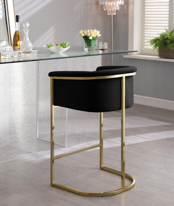 Donatella Black Velvet Stool