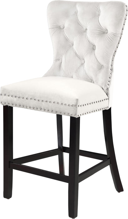 Nikki Cream Velvet Stool