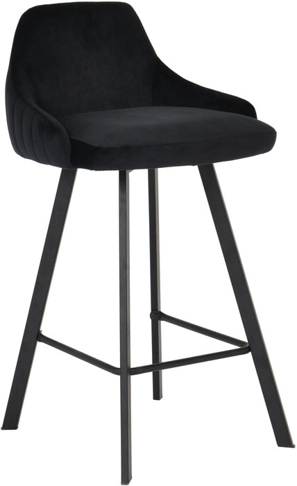 Viviene Black Velvet Stool