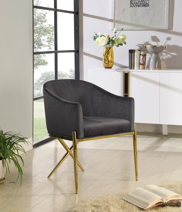 Xavier Grey Velvet Dining Chair