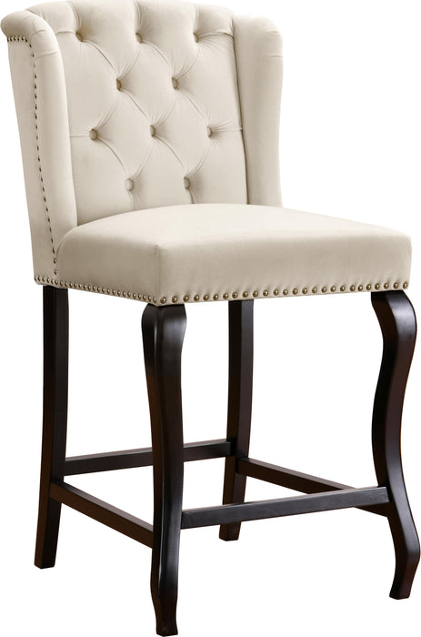 Suri Cream Velvet Stool