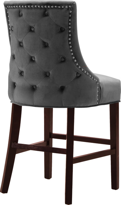 Hannah Grey Velvet Stool