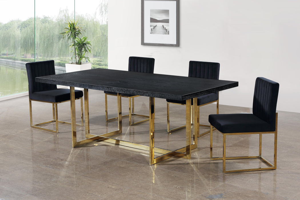 Giselle Black Velvet Dining Chair