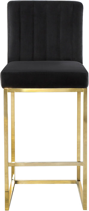 Giselle Black Velvet Stool