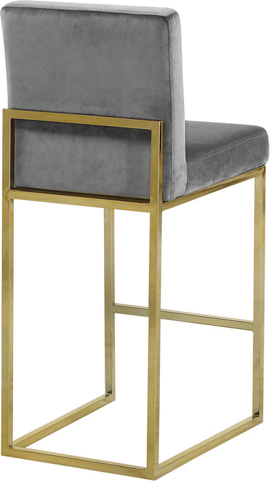 Giselle Grey Velvet Stool