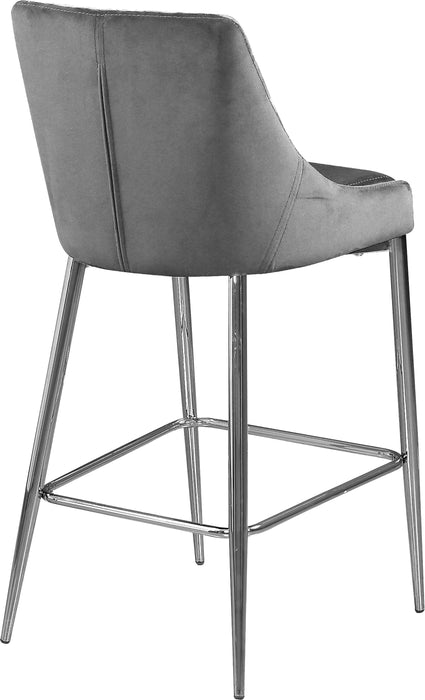 Karina Grey Velvet Stool