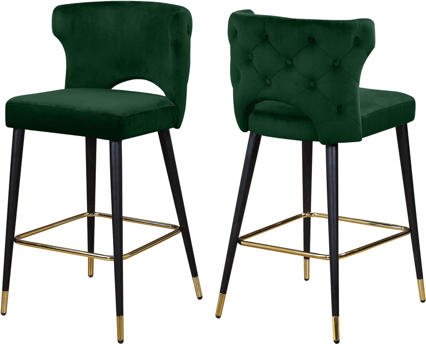 Kelly Green Velvet Stool image