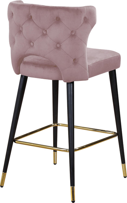 Kelly Pink Velvet Stool