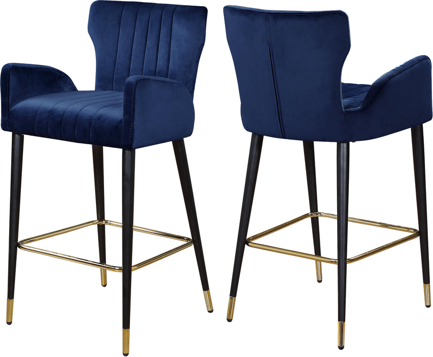 Luxe Navy Velvet Stool image