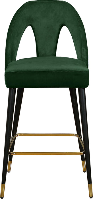 Akoya Green Velvet Stool