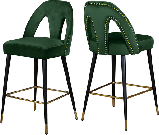 Akoya Green Velvet Stool image