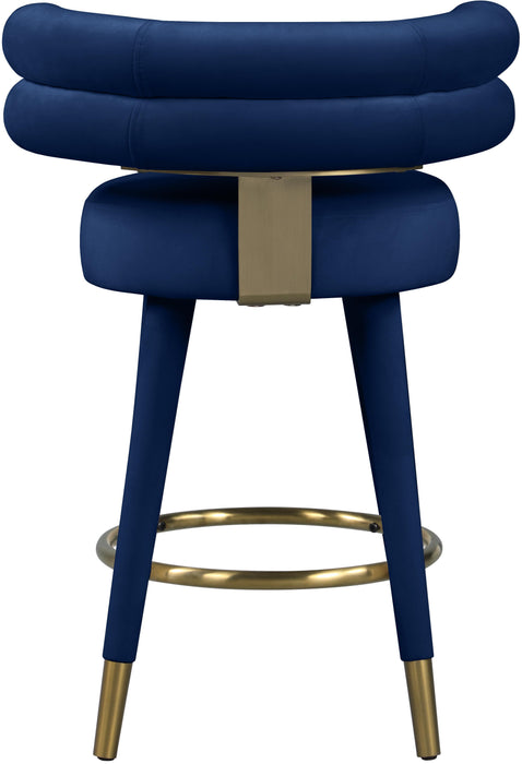 Fitzroy Navy Velvet Counter Stool