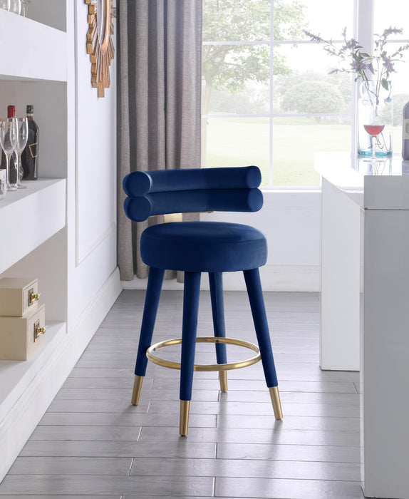 Fitzroy Navy Velvet Counter Stool