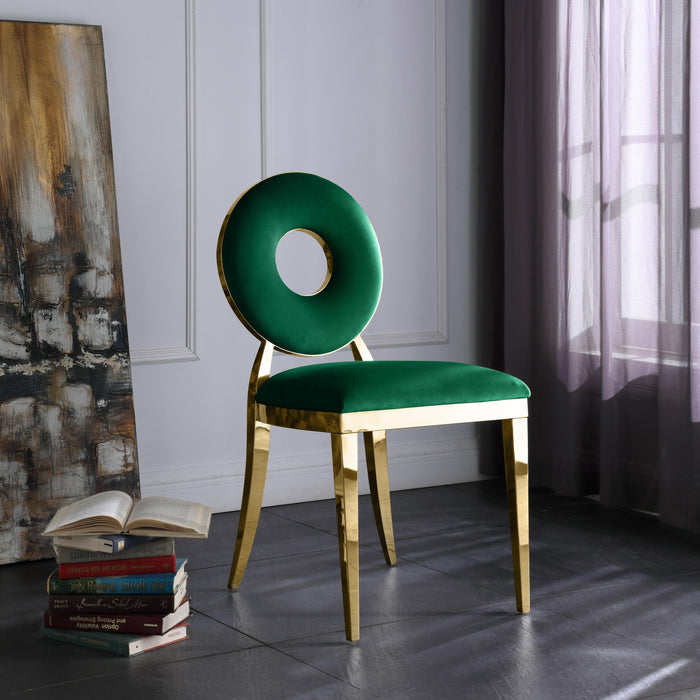 Carousel Green Velvet Dining Chair