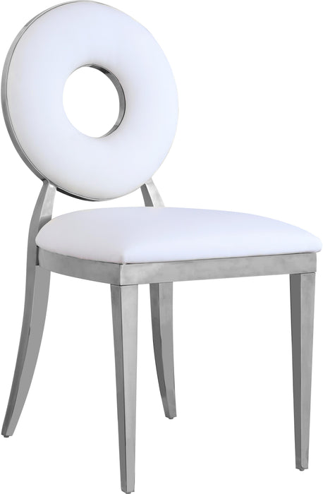 Carousel White Faux Leather Dining Chair