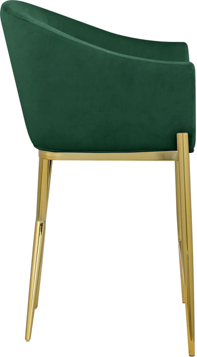 Xavier Green Velvet Counter Stool