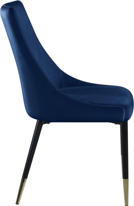 Sleek Navy Velvet Dining Chair