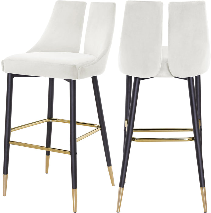 Sleek Cream Velvet Stool image