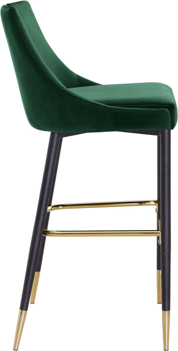 Sleek Green Velvet Stool