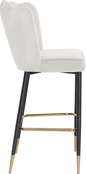 Lily Cream Velvet Stool