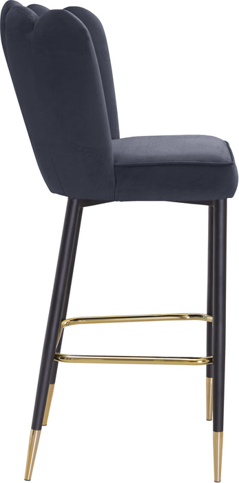 Lily Grey Velvet Stool