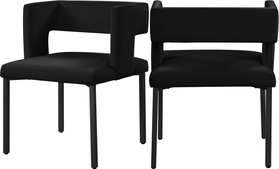 Caleb Black Velvet Dining Chair