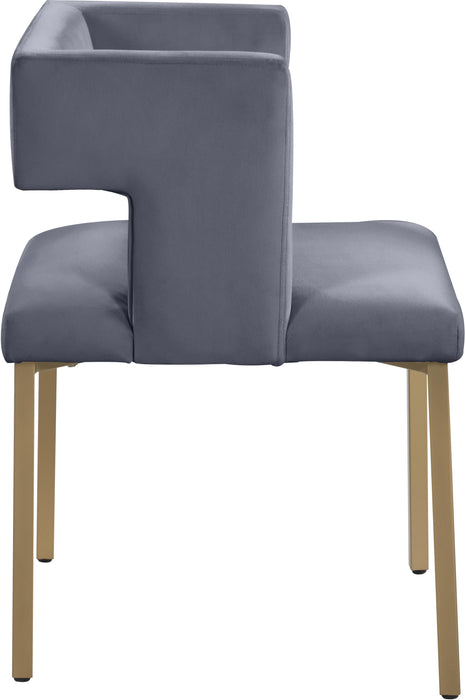 Caleb Grey Velvet Dining Chair