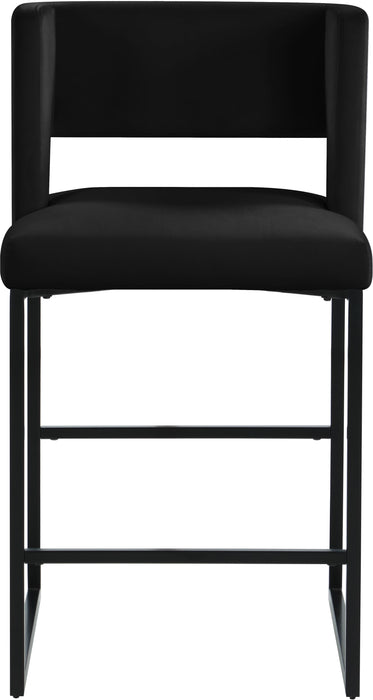 Caleb Black Velvet Counter Stool