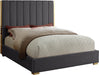 Becca Grey Velvet Queen Bed - US Furniture & Mattress (Waterbury,CT)*