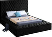 Bliss Black Velvet King Bed (3 Boxes) - US Furniture & Mattress (Waterbury,CT)*