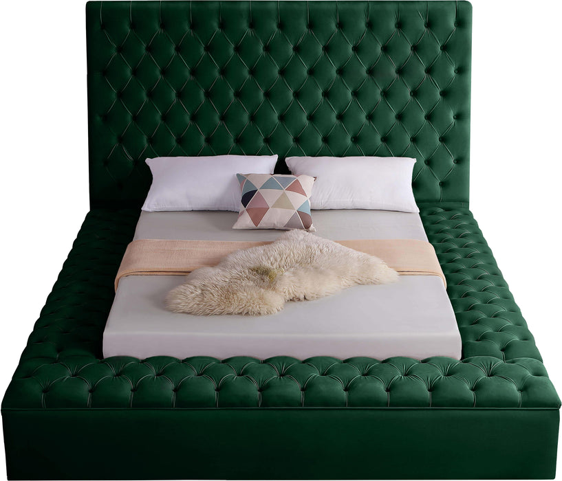 Bliss Green Velvet King Bed (3 Boxes) - US Furniture & Mattress (Waterbury,CT)*