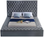 Bliss Grey Velvet Queen Bed (3 Boxes) - US Furniture & Mattress (Waterbury,CT)*