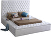 Bliss White Velvet Queen Bed (3 Boxes) - US Furniture & Mattress (Waterbury,CT)*