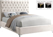 Cruz Cream Velvet King Bed - US Furniture & Mattress (Waterbury,CT)*