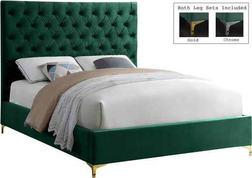 Cruz Green Velvet King Bed - US Furniture & Mattress (Waterbury,CT)*