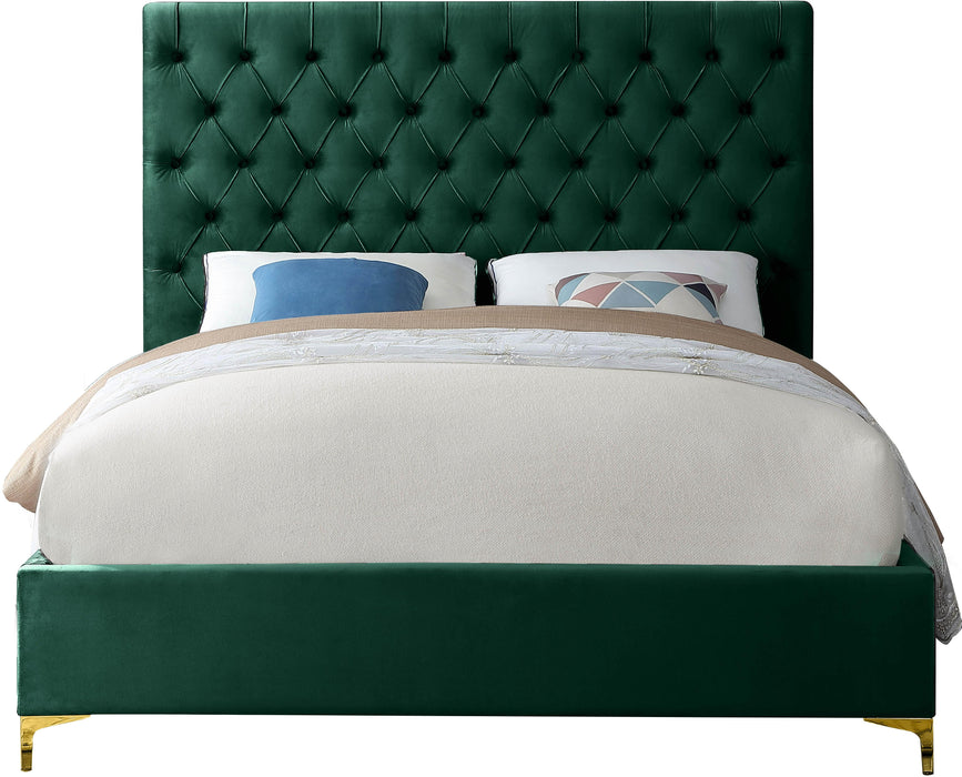 Cruz Green Velvet Queen Bed - US Furniture & Mattress (Waterbury,CT)*