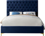 Cruz Navy Velvet King Bed - US Furniture & Mattress (Waterbury,CT)*