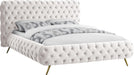 Delano Cream Velvet Queen Bed - US Furniture & Mattress (Waterbury,CT)*